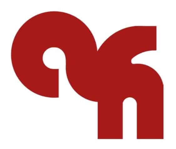 Logo of Aikha Hardware, a combination of letters 'a' and 'k', red with curves and perpendicular edges