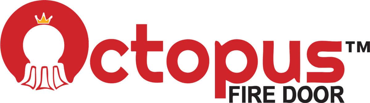 Logo of Octopus Marketing - Mostly red with an outline of an octopus using negative space inside the big 'O' topped with a crown, utilizing a red geomtric sans serif font, with the subtitle smaller, in black